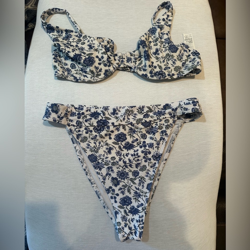 Abercrombie & Fitch Blue Floral Bikini